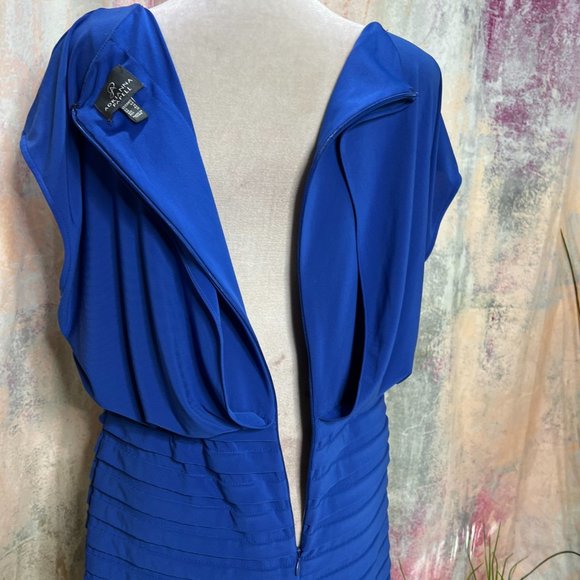 πAdrianna Papell Royal Blue Dress with Overlay Top - Picture 9 of 15